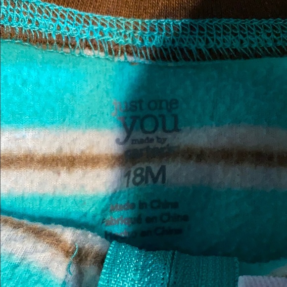 Just One You Carter’s Toddler Boy Warm Fleece One Piece Monkey Zip Up Pajama - Picture 4 of 5